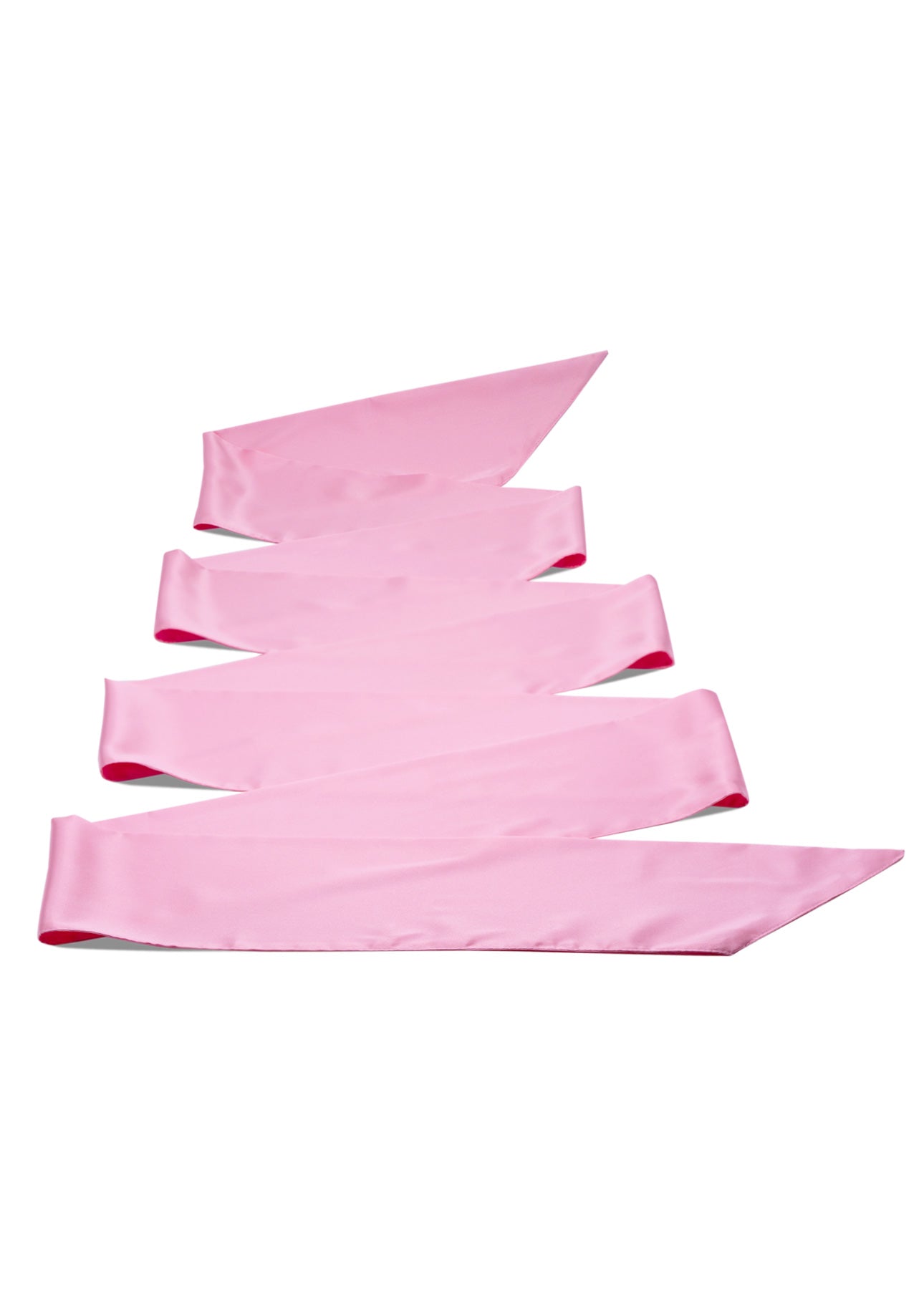 Pink satin sash for sensation play and body worship