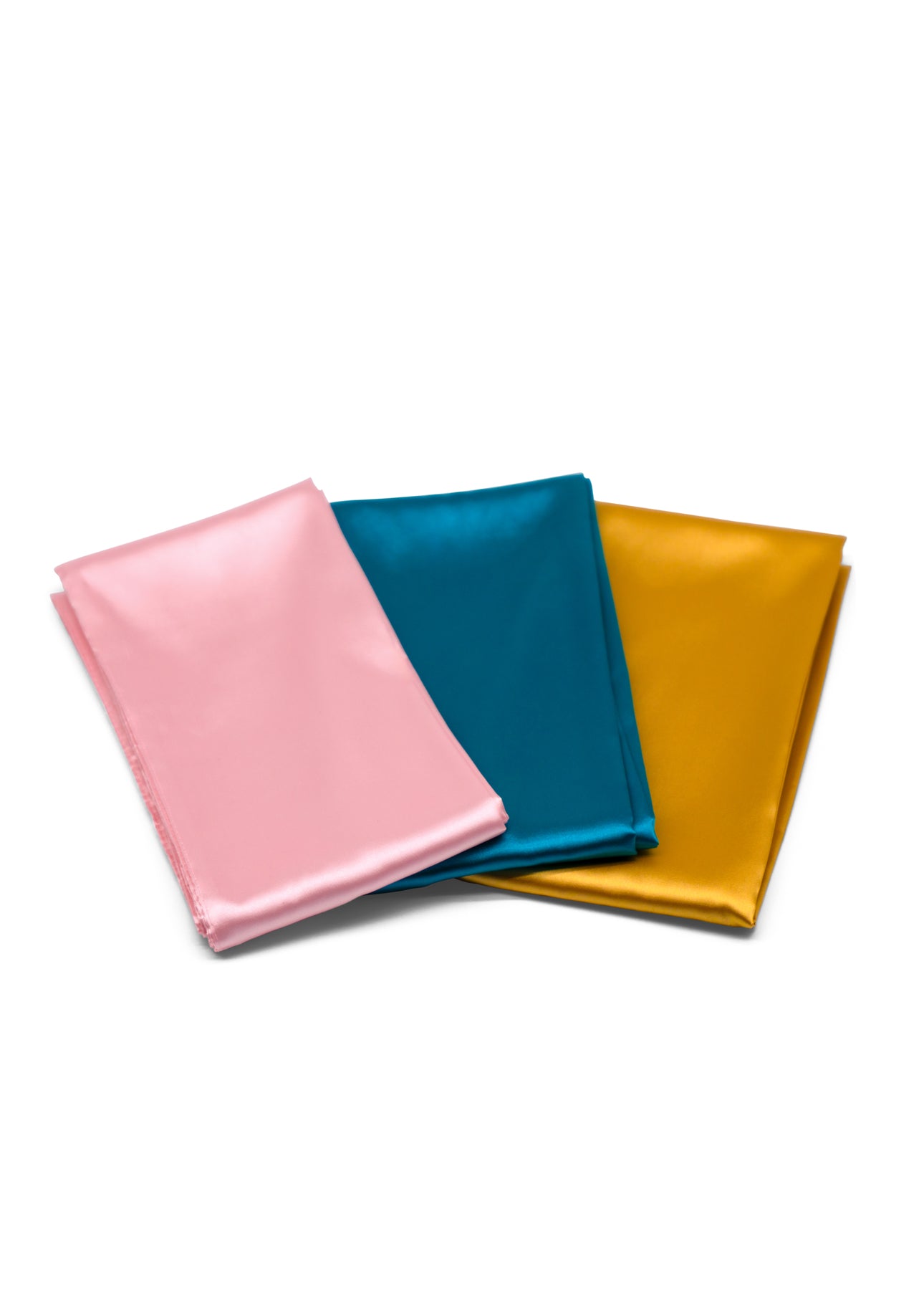 satin bondage satin sash in pink gold and teal for sensation play