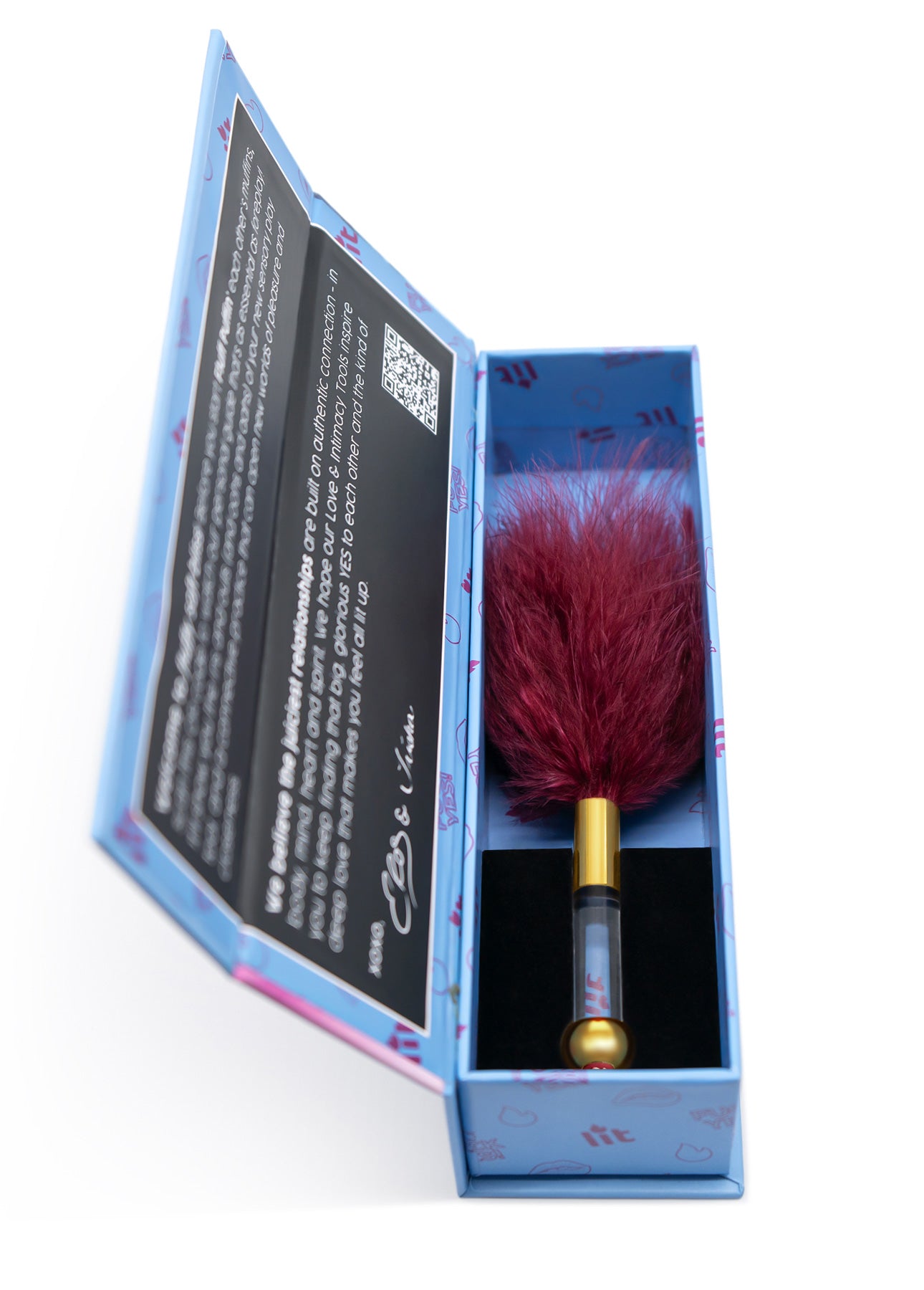  Fluff Puff feather tickler in open luxury gift box